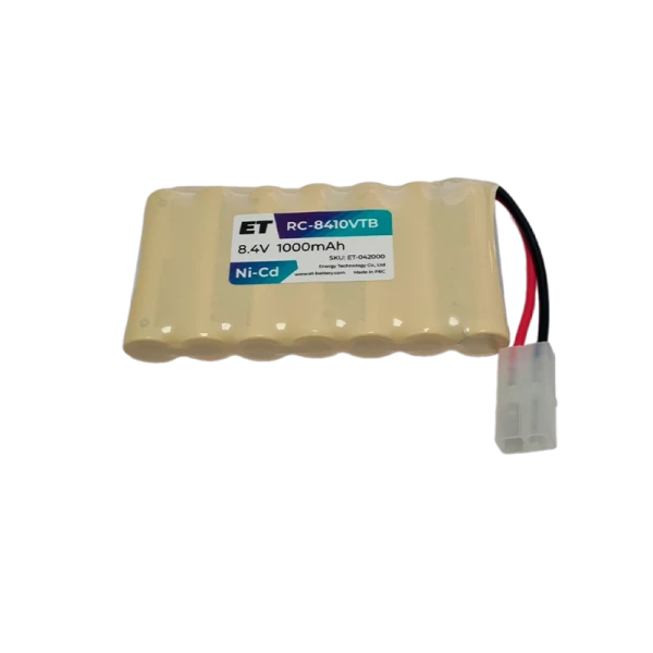 Аккумулятор&nbsp;&nbsp;ET RC-8410VTB PK1 белый большой, 8.4В, 1000мАч, Ni-Cd, 8D-AA1000