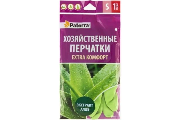 Перчатки Paterra L резина с алоэ 1 пара в упаковке (1/60)