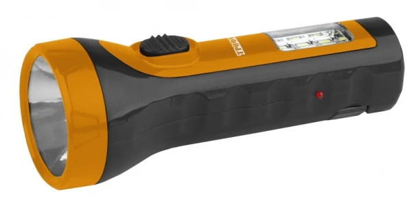 Фонарь туристический Трофи TA15 0.8W 6SMD+5LED от аккумулятора прямая подзарядка черный желтый (1/18