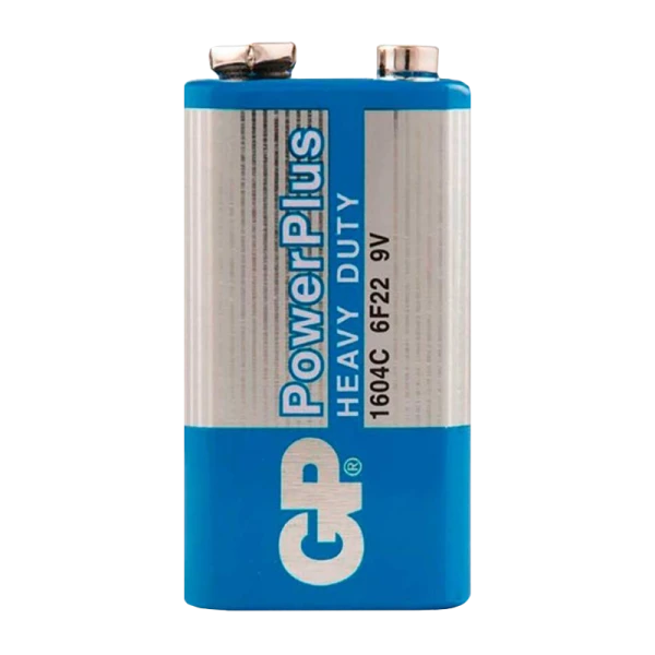 Батарейка GP PowerPlus Крона 6F22 Shrink 1 Heavy Duty 9V (1/10/500) R
