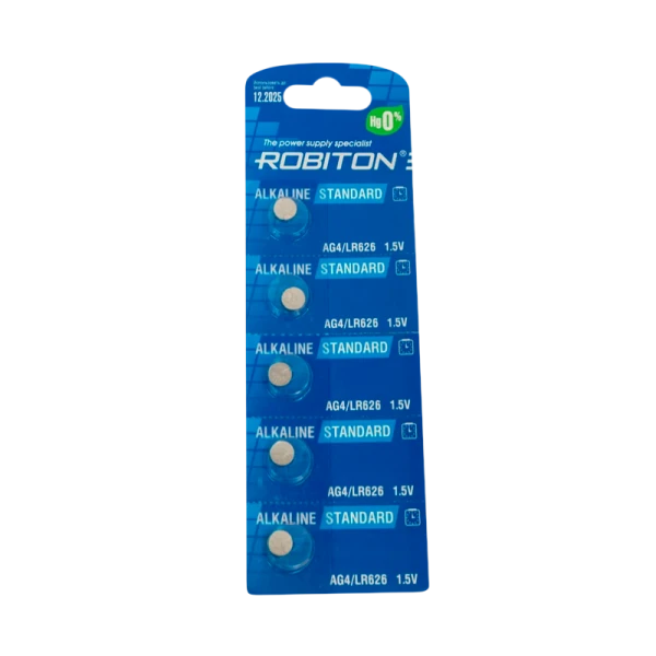 Батарейка ROBITON STANDARD R-AG4-0-BL5 (0% Hg) AG4 LR626 377 LR66 BL5