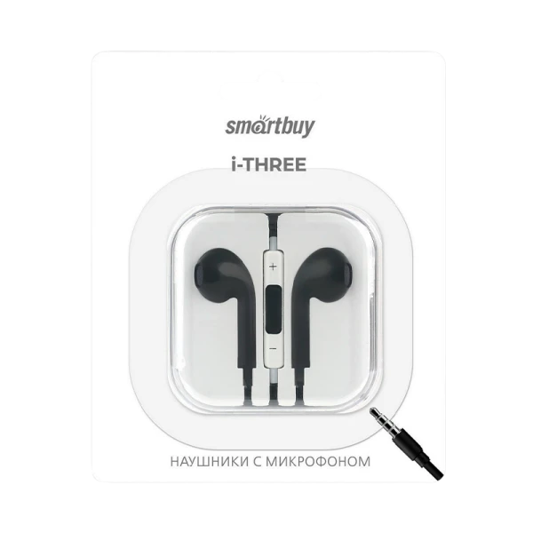 Наушники вставные Smartbuy i-THREE с микр. черный