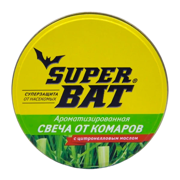Ароматизированная свеча SuperBAT в банке 1шт. от комаров (1/24)