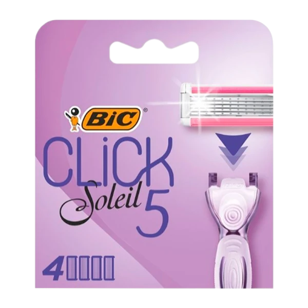 Сменные кассеты BIC "CLICK 5" 5 лезвий 4шт. пластиковая ручка (4/96)