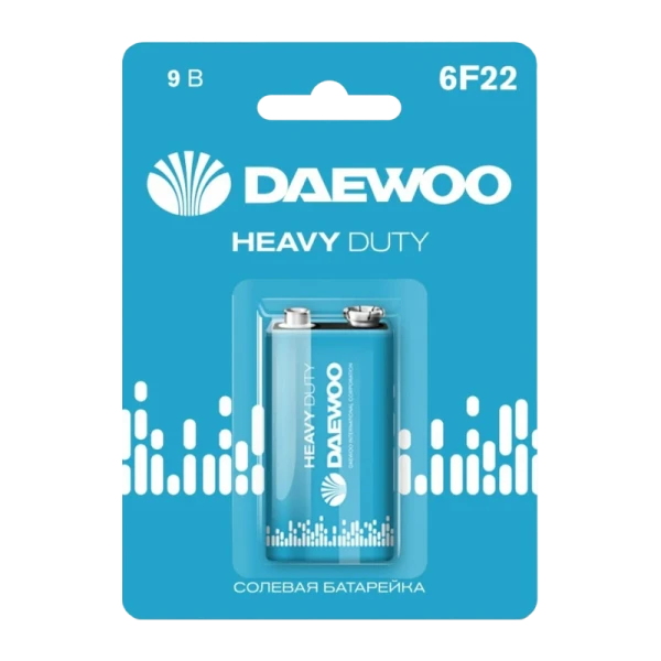 Батарейка Daewoo Крона 6F22 BL1 Heavy Duty 9V (1/12/144)