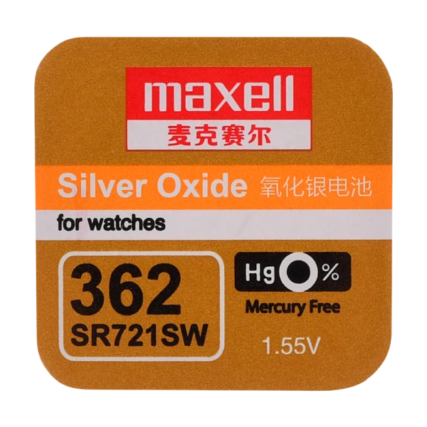 Батарейка Maxell 361/362 BL1 Silver Oxide 1.55V 0%Hg (1/10/100)