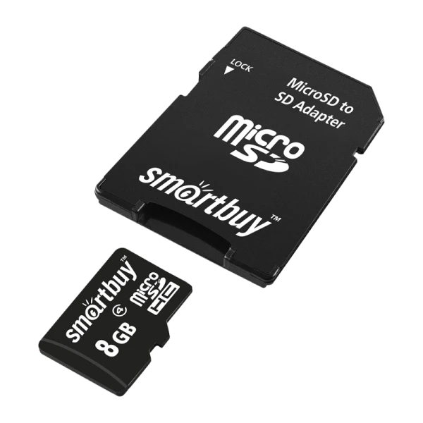 Карта памяти microSD Smartbuy 8GB Class10 10 МБ/сек с адаптером