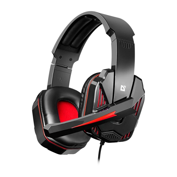 Наушники полноразмерные Defender G-260 Warhead с микр. игровые черный красный (1/20)