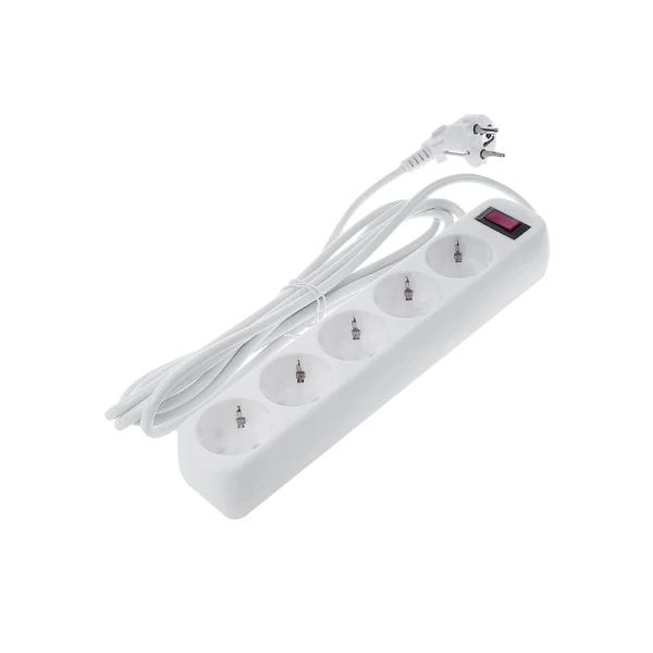 Сетевой фильтр Smartbuy SBSP 5р.С/З 10A с выкл. 5.0м белый (1/35)