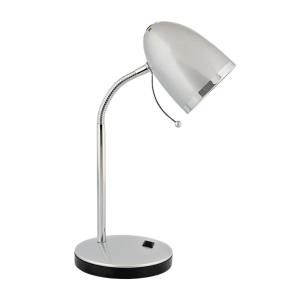 Светильник настольный Camelion KD-308 40W 230V E27 на основании серебряный (1/12)