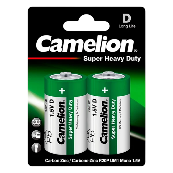 Батарейка Camelion Super R20 D BL2 1.5V (2/12/144)