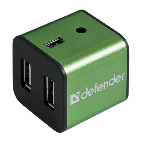 USB-Хаб Defender Quadro Iron 4USB зеленый (1/100)