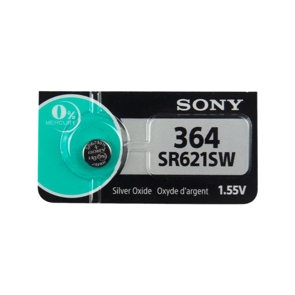 Батарейка Sony 364 (SR621SW) BL1 Silver Oxide 1.55V (10/100/1000)