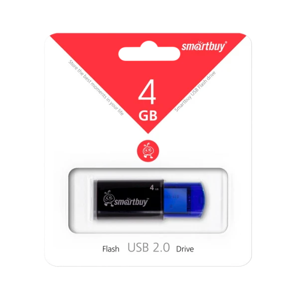 Флеш-накопитель Smartbuy Click 4GB USB2.0 пластик синий