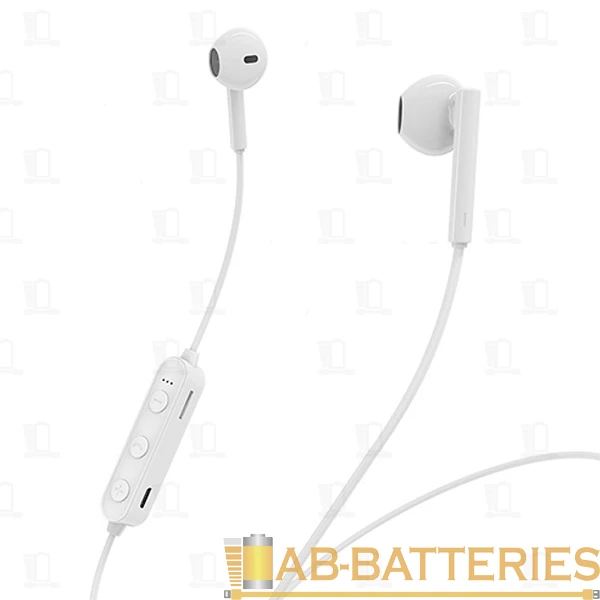 Наушники вставные Borofone BE27 bluetooth 4.2 с микр. белый (1/25/100)