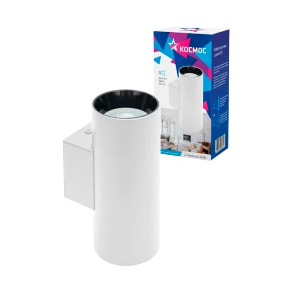 Светильник светодиодный Космос FixtGU10_003White 20W 220V GU10 IP20 потолочный под 2 лампы белый