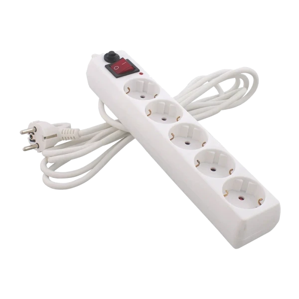 Сетевой фильтр Старт SP 5р.С/З 16A с выкл. 3.0м ПВС белый (1/20)