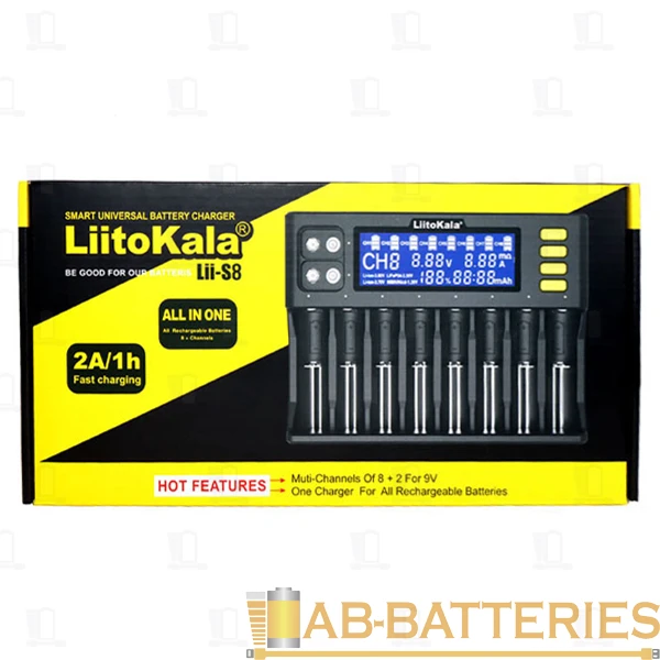 З/У для аккумуляторов LiitoKala Lii-S8 26650-10440 Ni-MH/Ni-Cd/Li-ion/IMR/LiFePO4 (1/16)