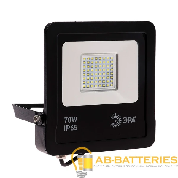 Прожектор светодиодный ЭРА Eco Slim 70W 200-240V IP65 6500К холодный черный