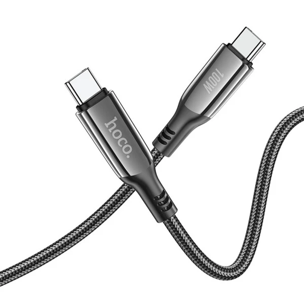 Кабель HOCO S51 Type-C (m)-Type-C (m) 1.2м 3.0A 100W нейлон синий (1/16/160)
