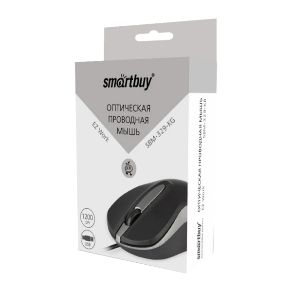 Мышь проводная Smartbuy 329 ONE классическая USB черный серый (1/100)