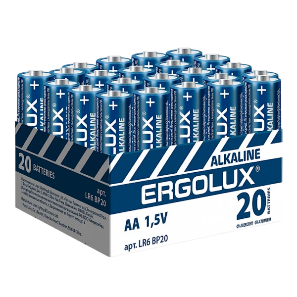 Батарейка Ergolux LR6 AA BOX20 ПРОМО Alkaline 1.5V