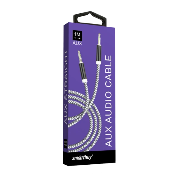 Кабель AUX Smartbuy Jack 3.5mm (m)-Jack 3.5mm (m) 1.0м прямой красный