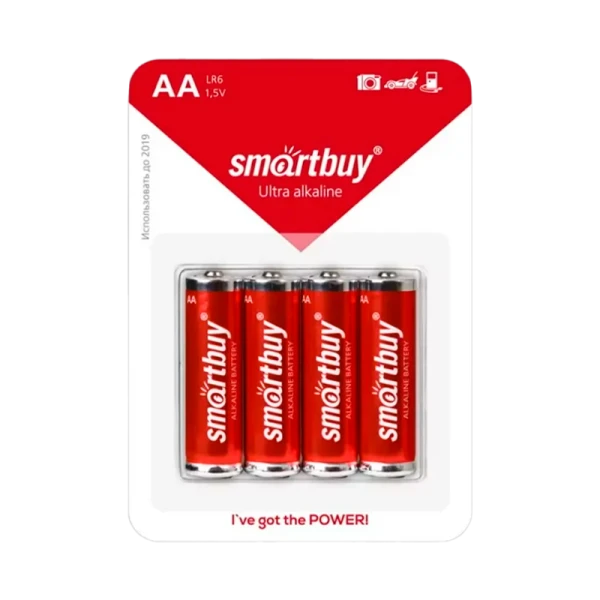 Батарейка Smartbuy LR6 AA BL4 Alkaline 1.5V (4/48/480)
