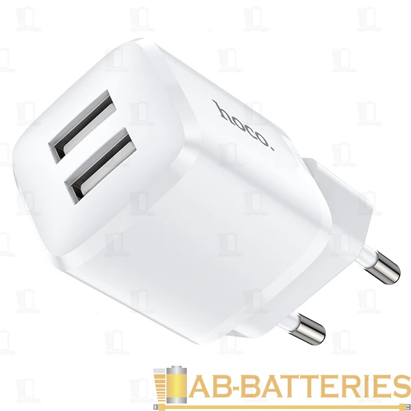Сетевое З/У HOCO N8 2USB 2.4A белый (1/12/120)