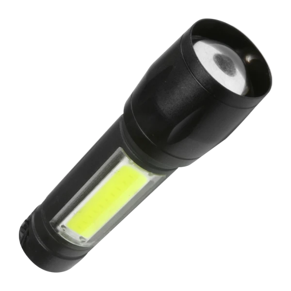 *Фонарь туристический Космос 1011 3W ХРЕ+COB от аккумулятора черный (1/48/288) 