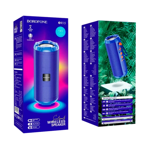 Портативная колонка Borofone BR15 bluetooth 5.0 microSD синий (1/50)