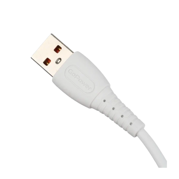 Кабель GoPower GP07T USB (m)-Type-C (m) 1.0м 2.4A силикон белый (1/200/800)