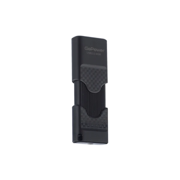 Флеш-накопитель GoPower SLIDER 4GB USB2.0 пластик черный матовый (1/50/1000)