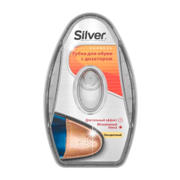 Губка для обуви Silver с ДОЗАТОРОМ силикон БЕСЦВЕТНАЯ PS 3007-03