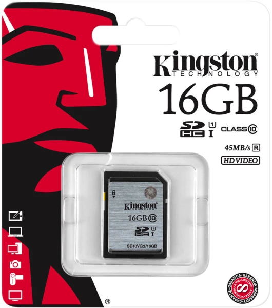 Карта памяти SD Kingston 256GB Class10 UHS-I (U1) 45 МБ/сек