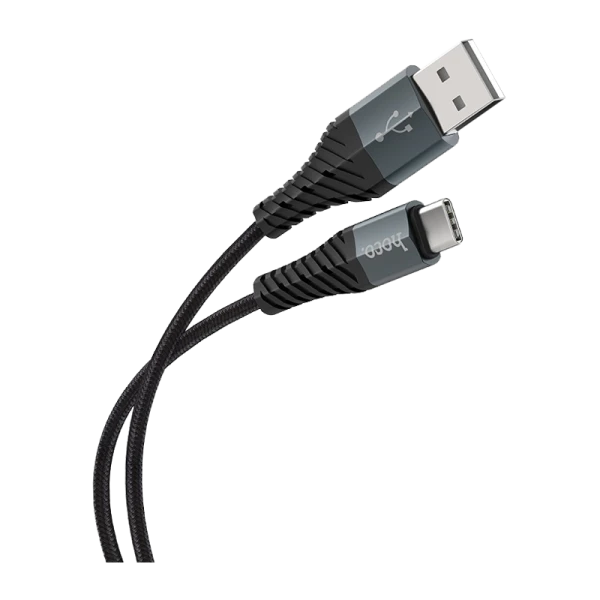 Кабель HOCO X38 USB (m)-Type-C (m) 1.0м 2.4A нейлон черный (1/30/300)