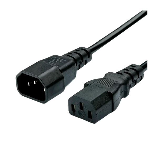 Кабель питания GoPower C14 (m)-C13 (f) 1.8м ПВХ 0.75мм удлинитель черный (1/10/100)