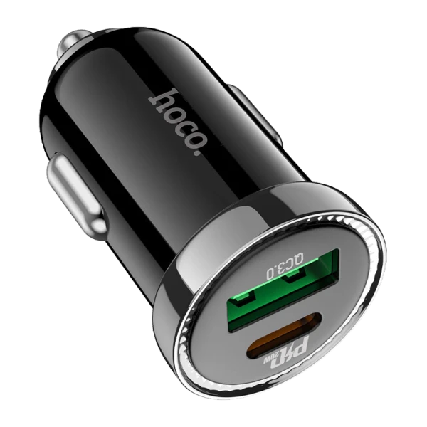 Автомобильное З/У HOCO Z44 1USB/Type-C 3.0A черный (1/12/120)