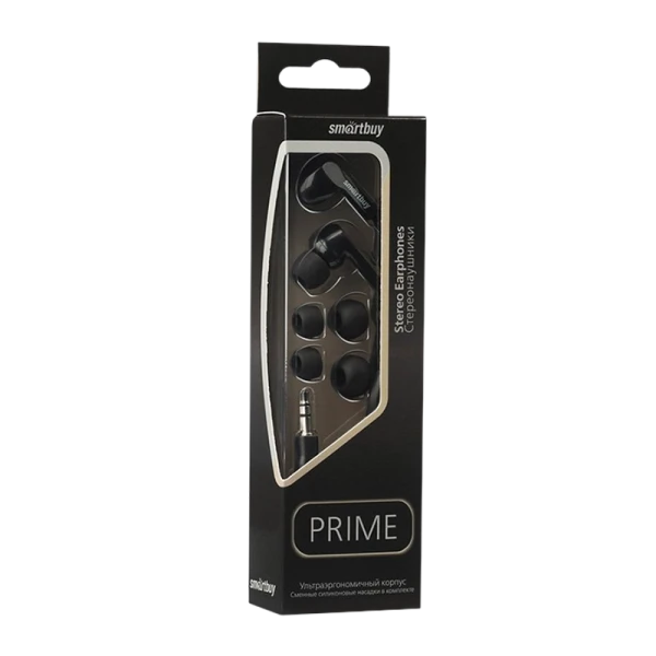 Наушники внутриканальные Smartbuy PRIME черный 3 пары вставок (1/60)