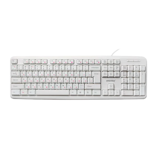 Клавиатура проводная Smartbuy 210 ONE классическая USB 1.5м мультимед. белый (1/20)