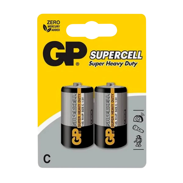 Батарейка GP Supercell R14 C BL2 Heavy Duty 1.5V (2/20/240)