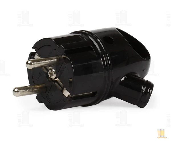 Вилка Smartbuy, с кольцом с заземлением черная 16А 250В