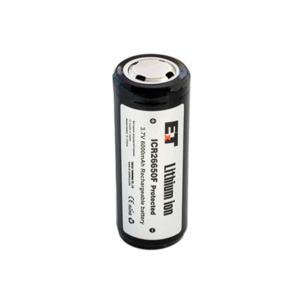 Аккумулятор ET ICR26650F Protected 26.0*65.0, 6000mAh, Li-Ion