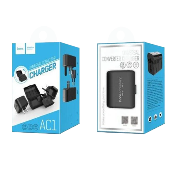 Сетевой переходник HOCO AC1 черный (1/52)