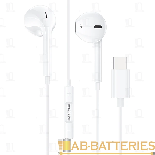Наушники вставные Borofone BM60 с микр. Type-C (m) белый (1/60/240)