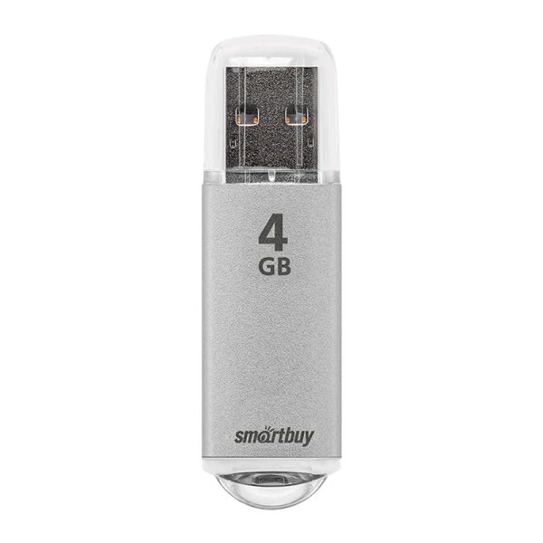 Флеш-накопитель Smartbuy V-Cut 4GB USB2.0 пластик серебряный
