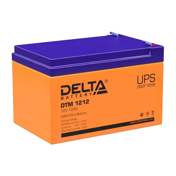 Аккумулятор свинцово-кислотный Delta DTM 1212 12V 12Ah (1/4)