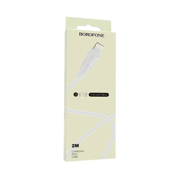 Кабель Borofone BX18 USB (m)-Lightning (m) 1.0м 2.0A ПВХ белый (1/648)