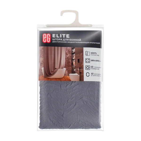 ЕГ ELITE Штора для ванной Платиновый (1/12)