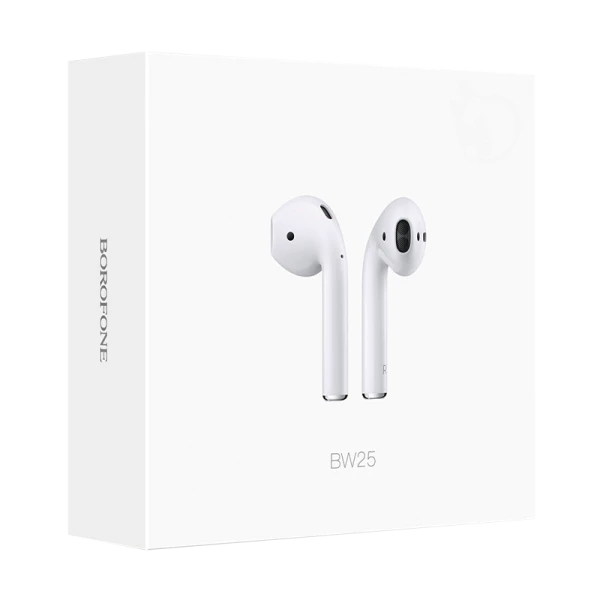 Наушники вставные Borofone BW25 bluetooth 5.3 с микр. белый (1/20/120)